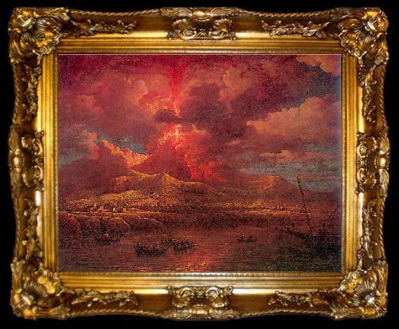 framed  Marlow, William Vesuvius Erupting at Night, ta009-2